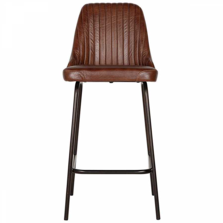 Harsha Leather Counter Chair - Chocolate Brown