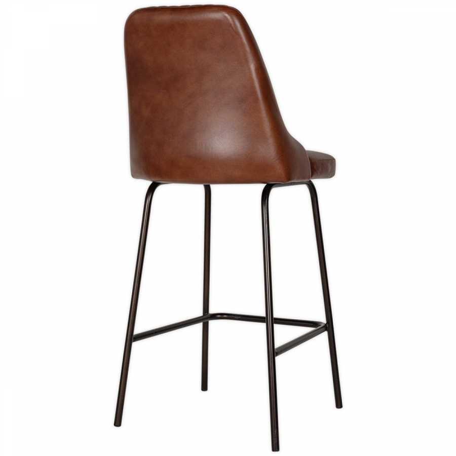 Harsha Leather Counter Chair - Chocolate Brown