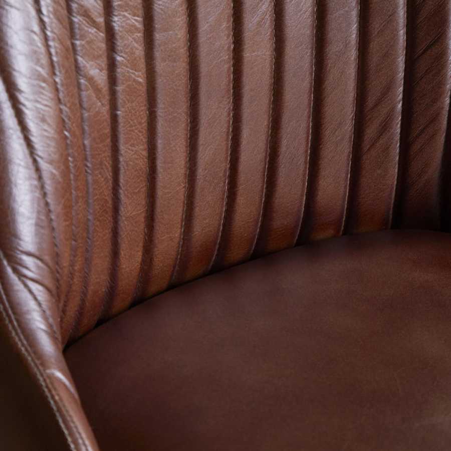Harsha Leather Counter Chair - Chocolate Brown