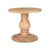 Nkuku Laya Round Carved Side Table - Natural