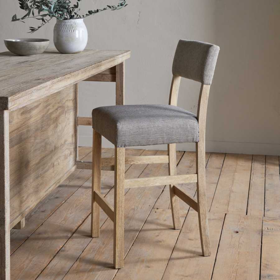 Nkuku Nadeeka Linen Upholstered Counter Chair - Soft Grey