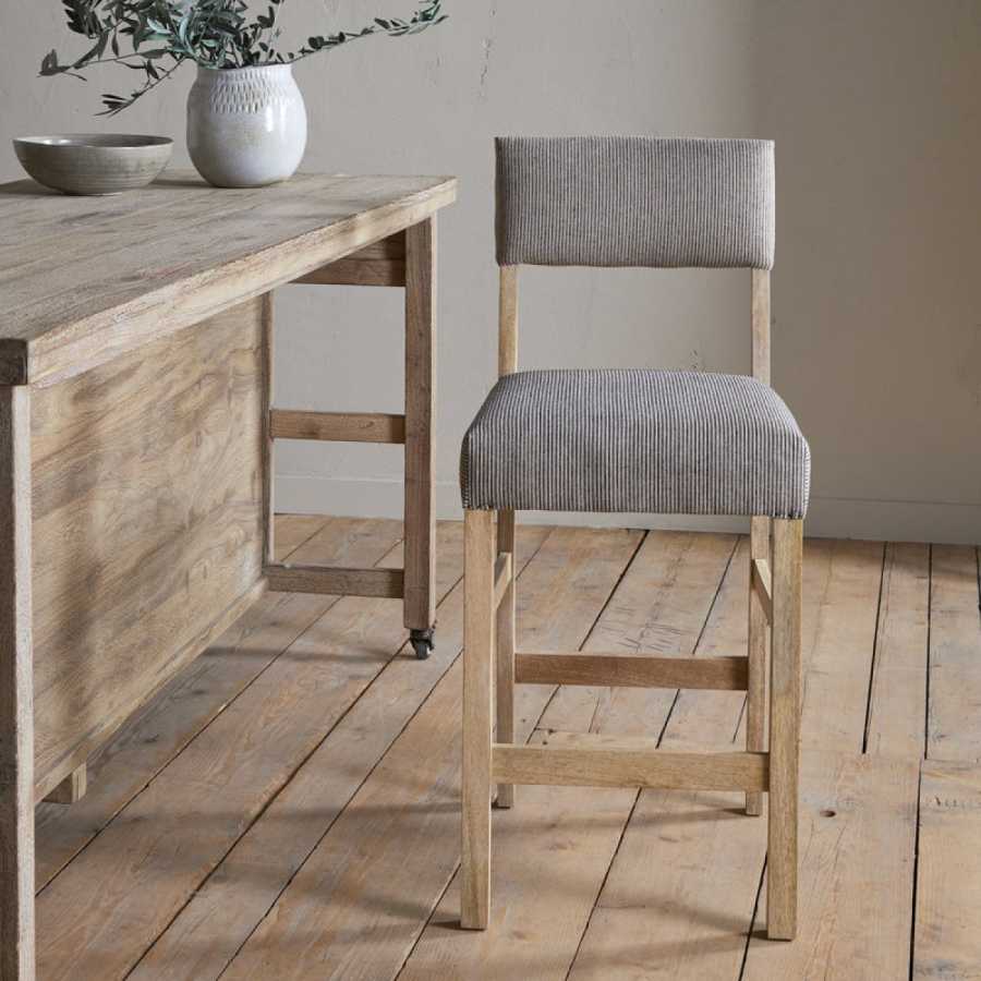 Nkuku Nadeeka Linen Upholstered Counter Chair - Soft Grey