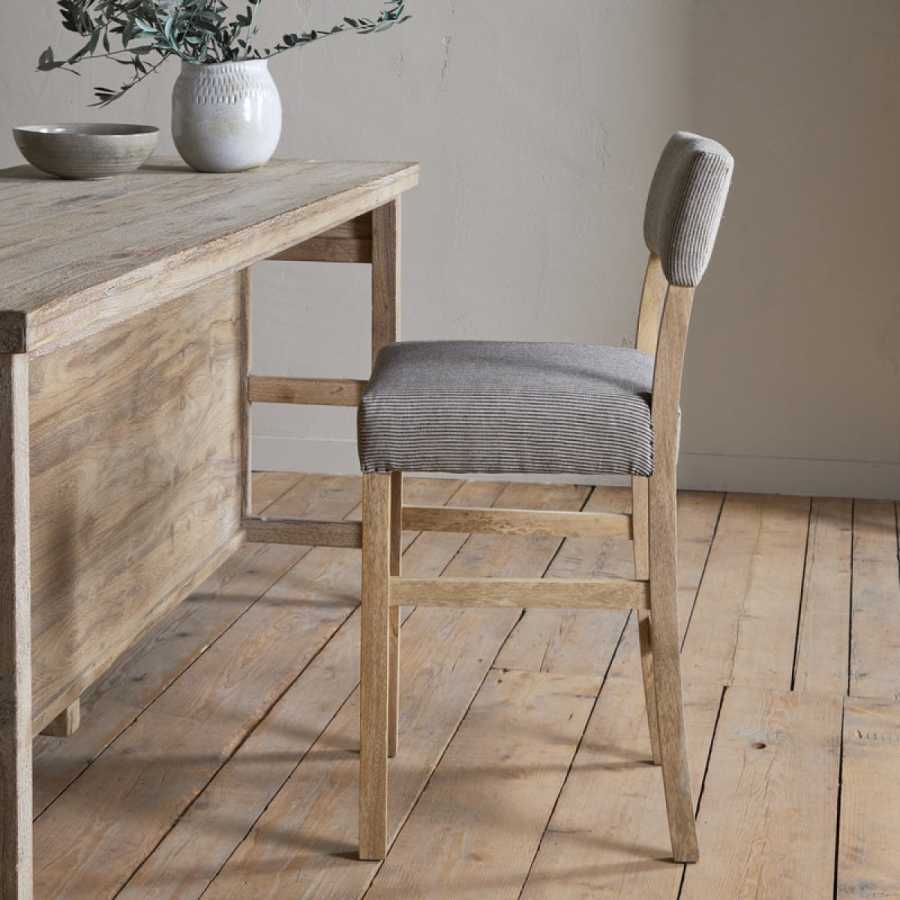 Nkuku Nadeeka Linen Upholstered Counter Chair - Soft Grey