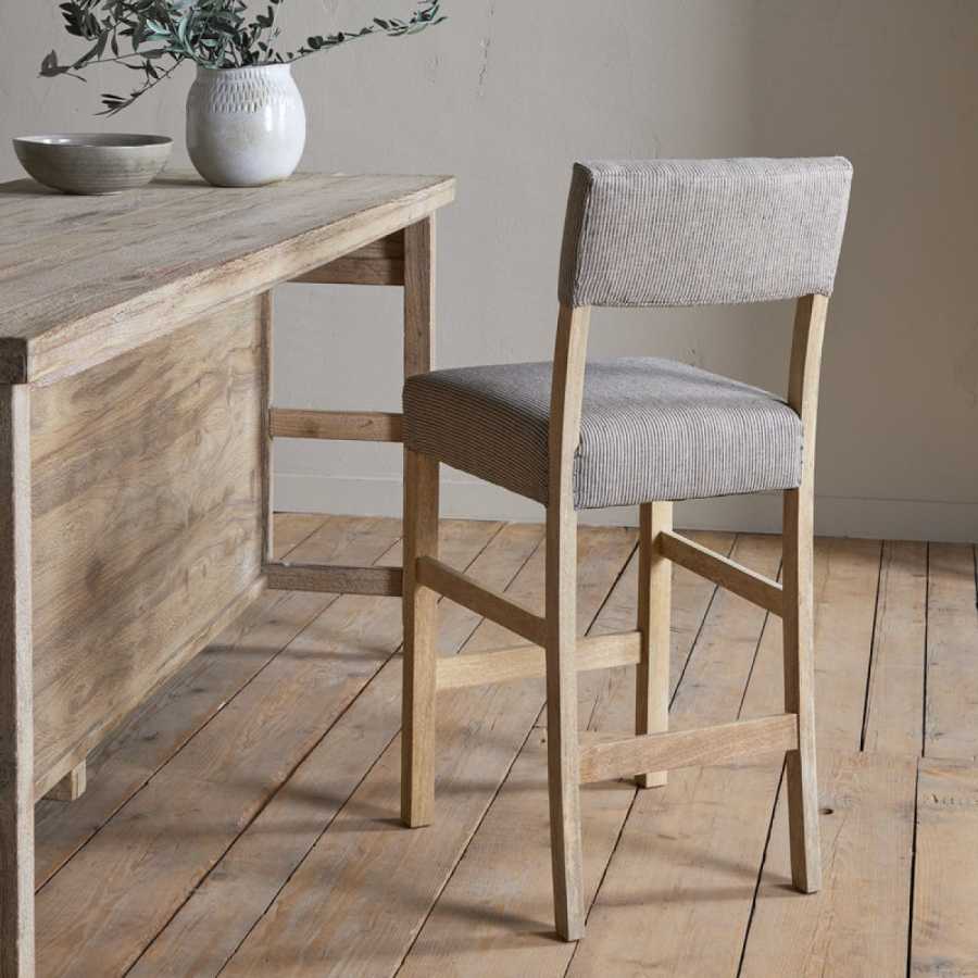 Nkuku Nadeeka Linen Upholstered Counter Chair - Soft Grey