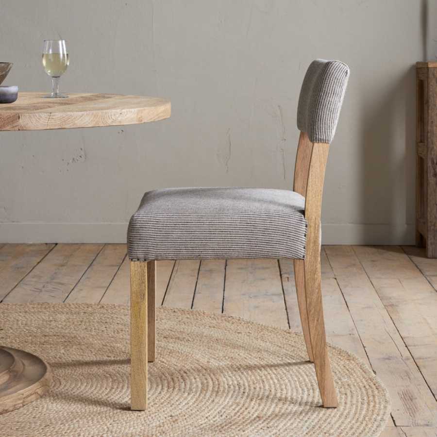 Nkuku Nadeeka Linen Upholstered Dining Chair - Soft Grey