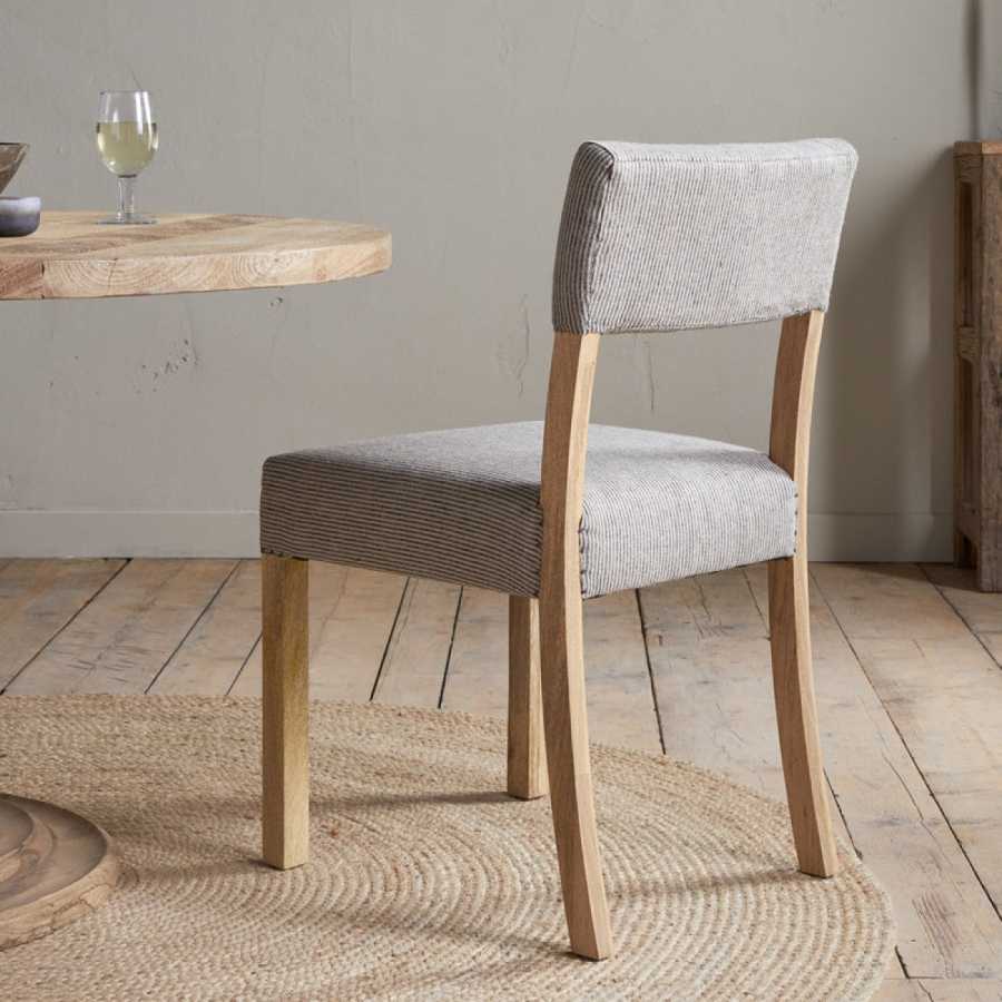 Nkuku Nadeeka Linen Upholstered Dining Chair - Soft Grey