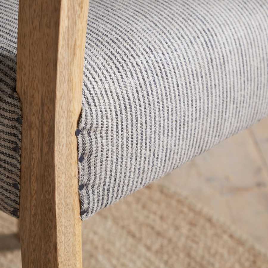 Nkuku Nadeeka Linen Upholstered Dining Chair - Soft Grey