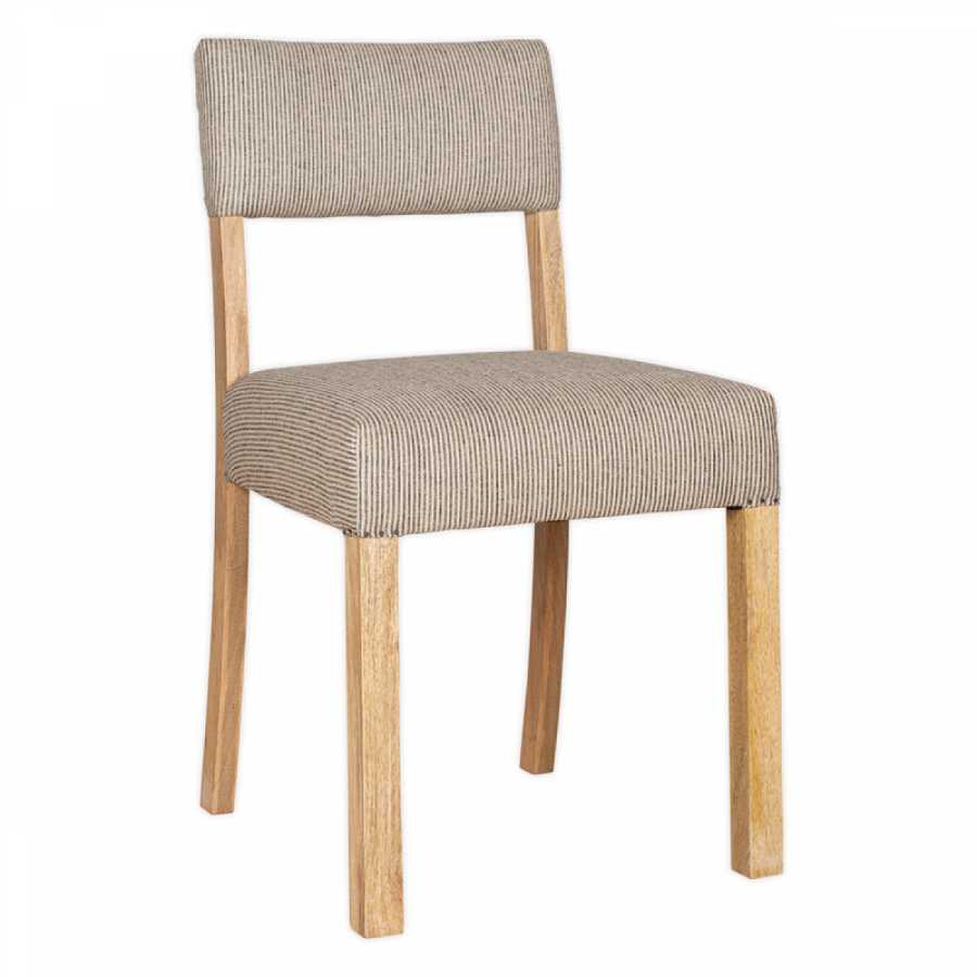 Nkuku Nadeeka Linen Upholstered Dining Chair - Soft Grey