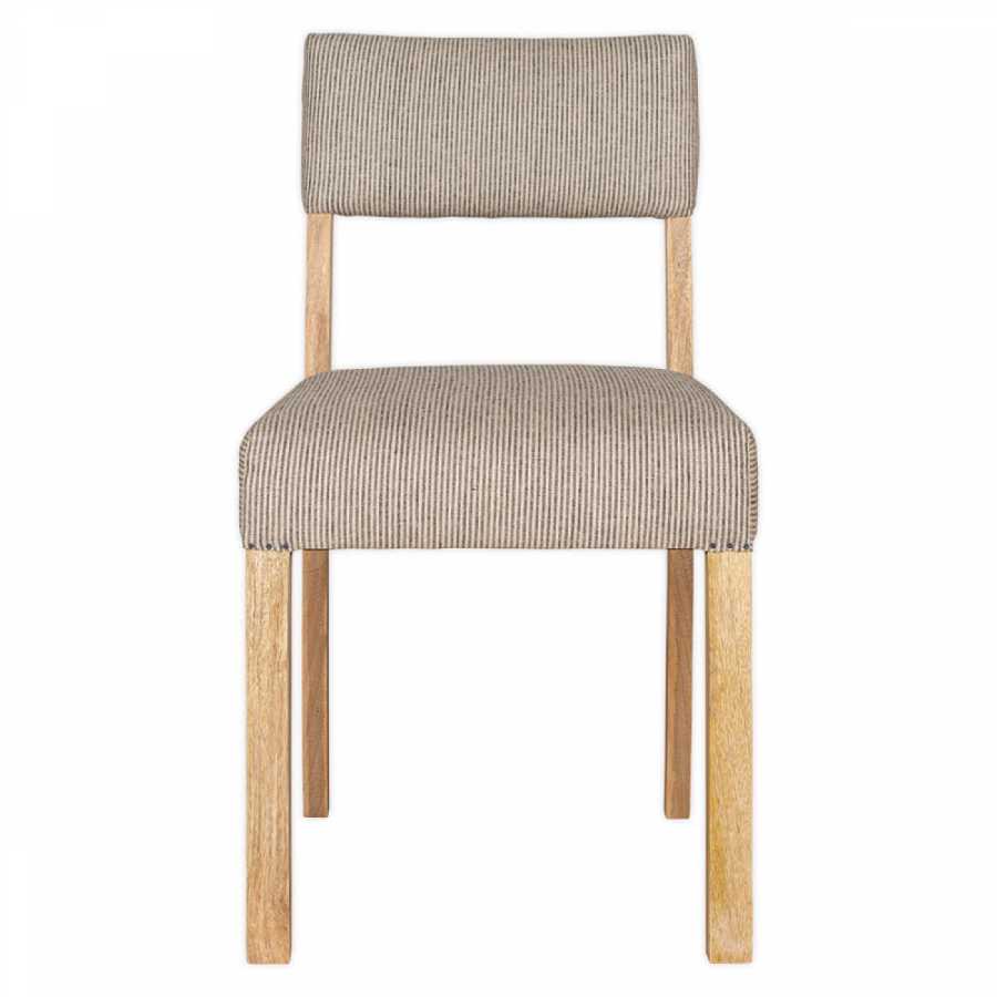 Nkuku Nadeeka Linen Upholstered Dining Chair - Soft Grey