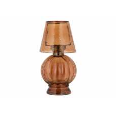 Nkuku Adesola Glass Tealight Holder Lamp - Amber