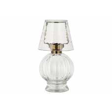Nkuku Adesola Glass Tealight Holder Lamp - Clear