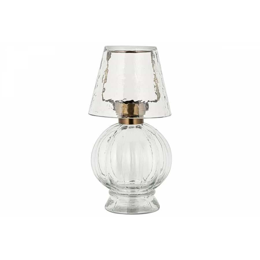 Nkuku Adesola Glass Tealight Holder Lamp - Clear