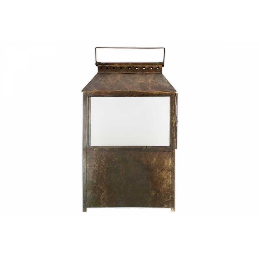 Akoko Wide Lantern - Brown Patina Nkuku Akoko Wide Lantern - Brown Patina