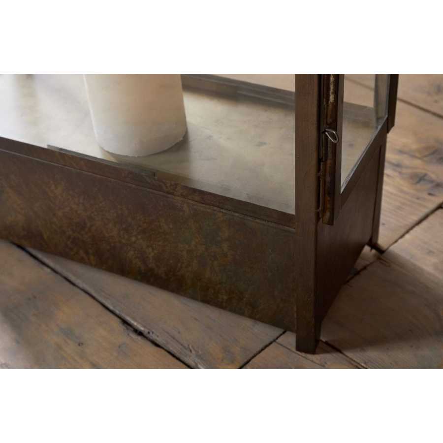 Akoko Wide Lantern - Brown Patina Nkuku Akoko Wide Lantern - Brown Patina