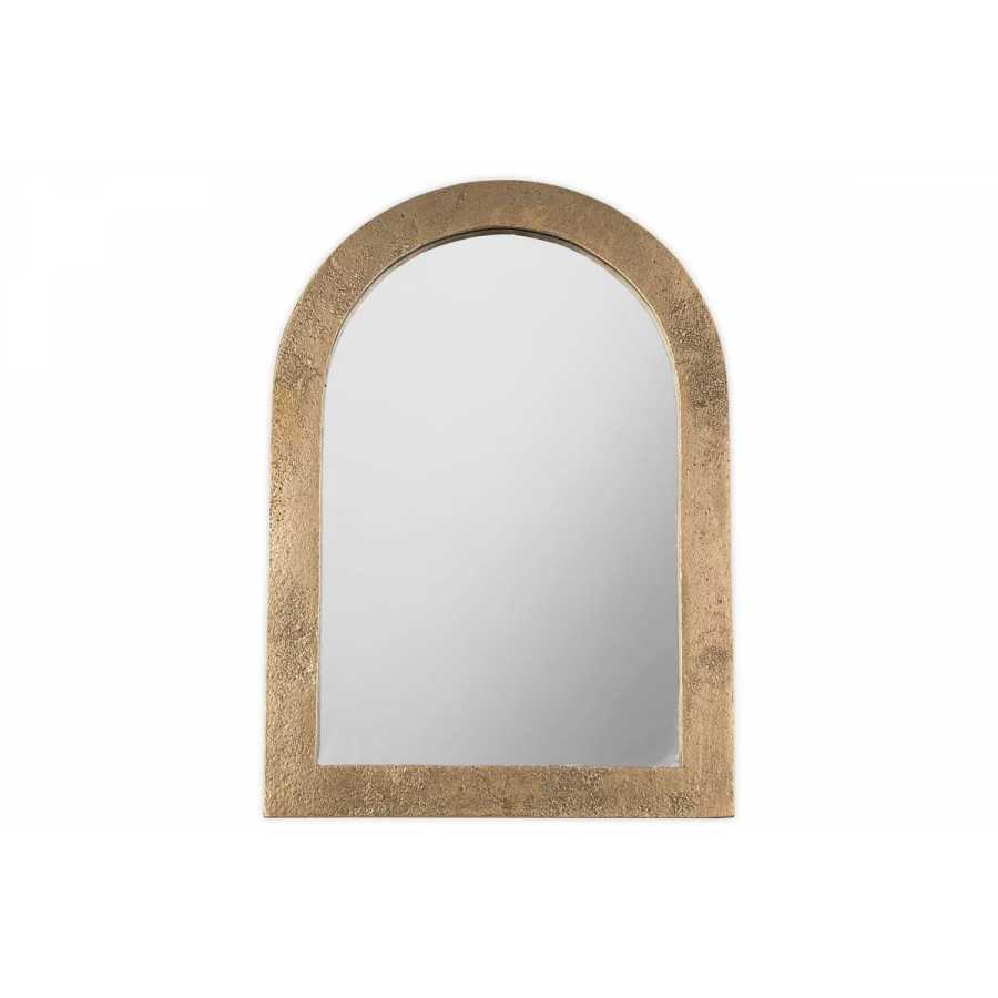 Nkuku Cayce Cast Aluminum Vanity Mirror - Antique Brass