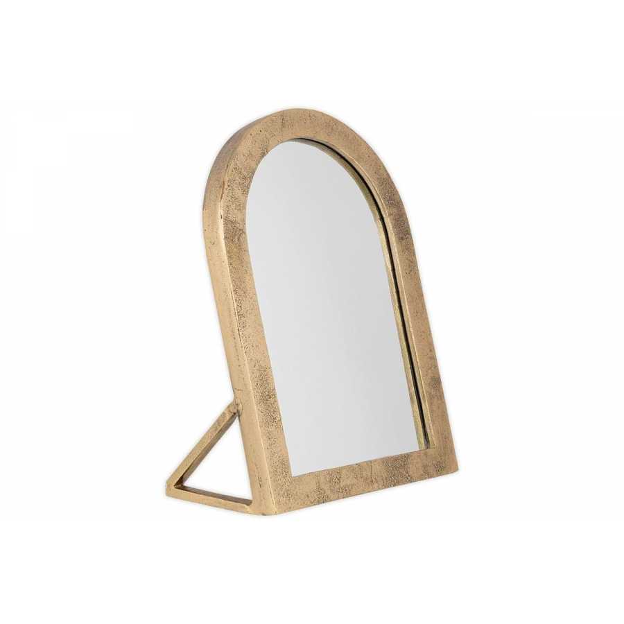 Nkuku Cayce Cast Aluminum Vanity Mirror - Antique Brass
