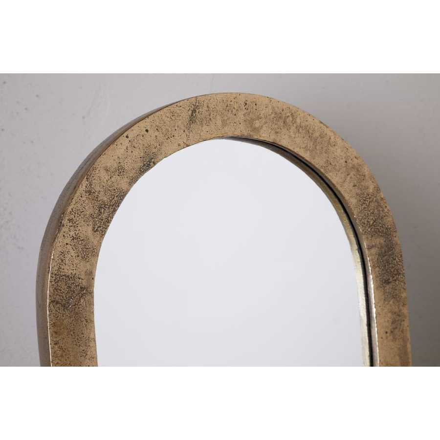 Nkuku Cayce Cast Aluminum Vanity Mirror - Antique Brass