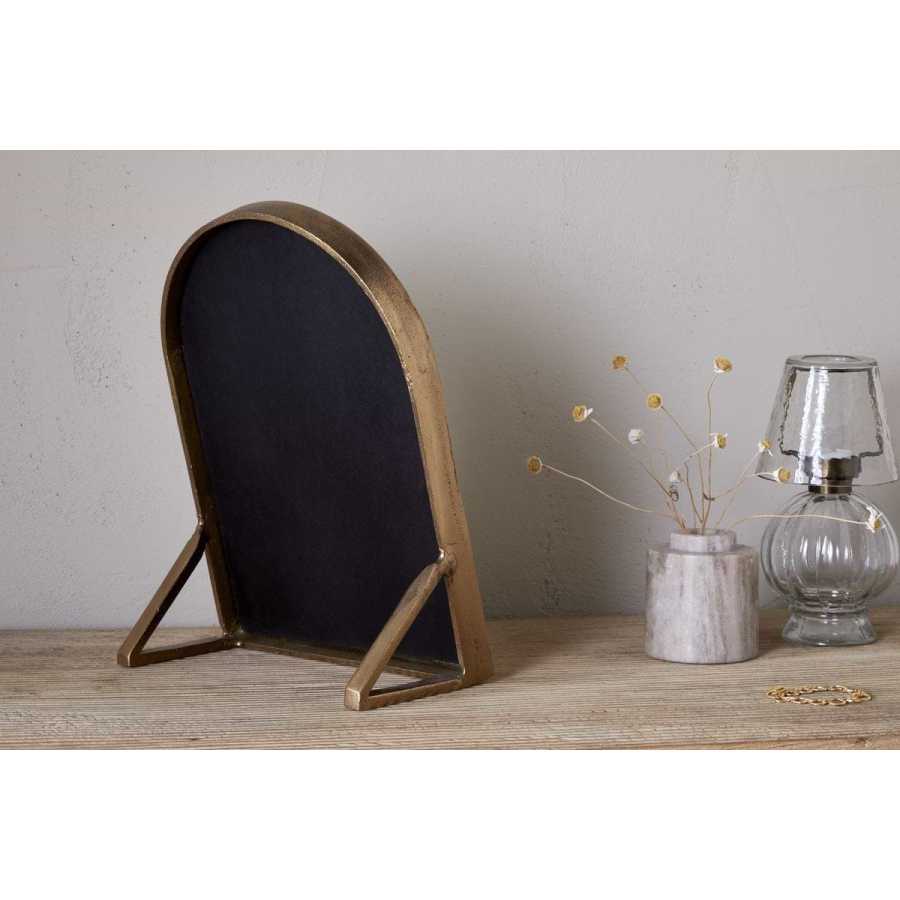 Nkuku Cayce Cast Aluminum Vanity Mirror - Antique Brass