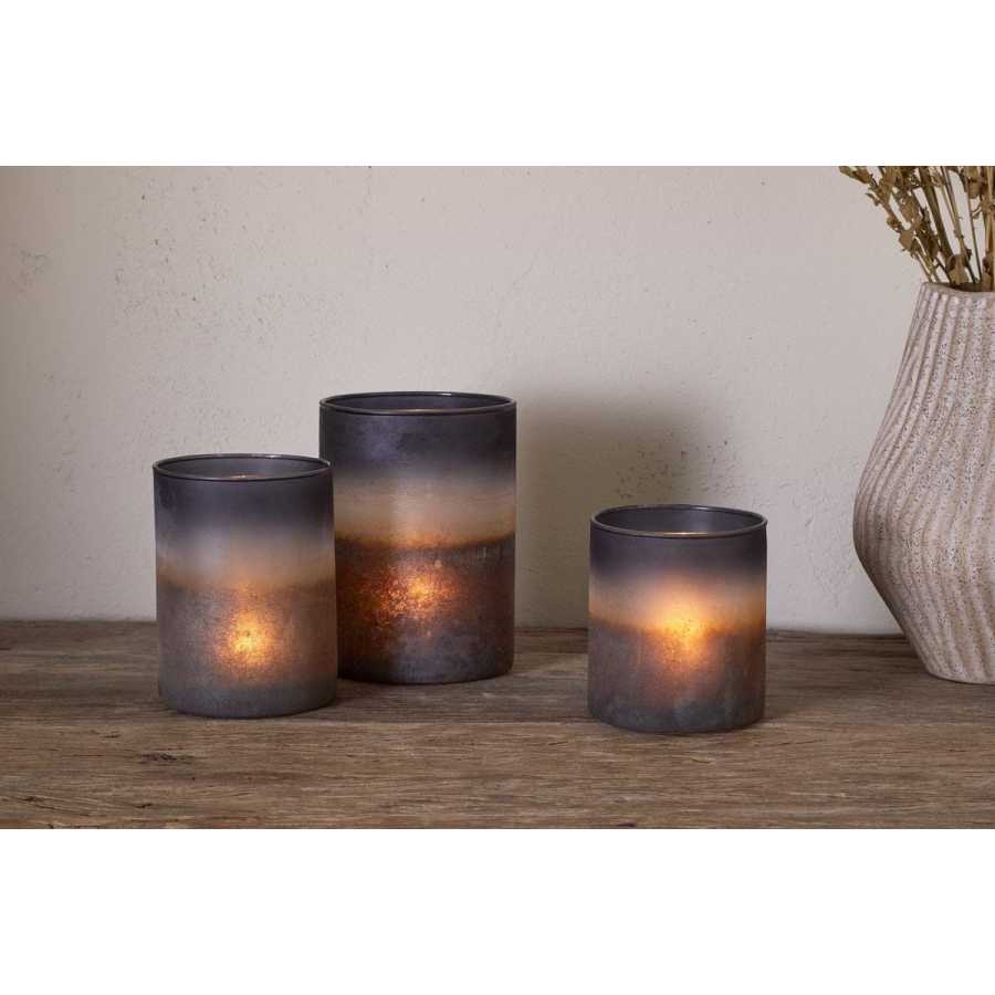 Nkuku Etti Tealight Holders - Navy & Smoke