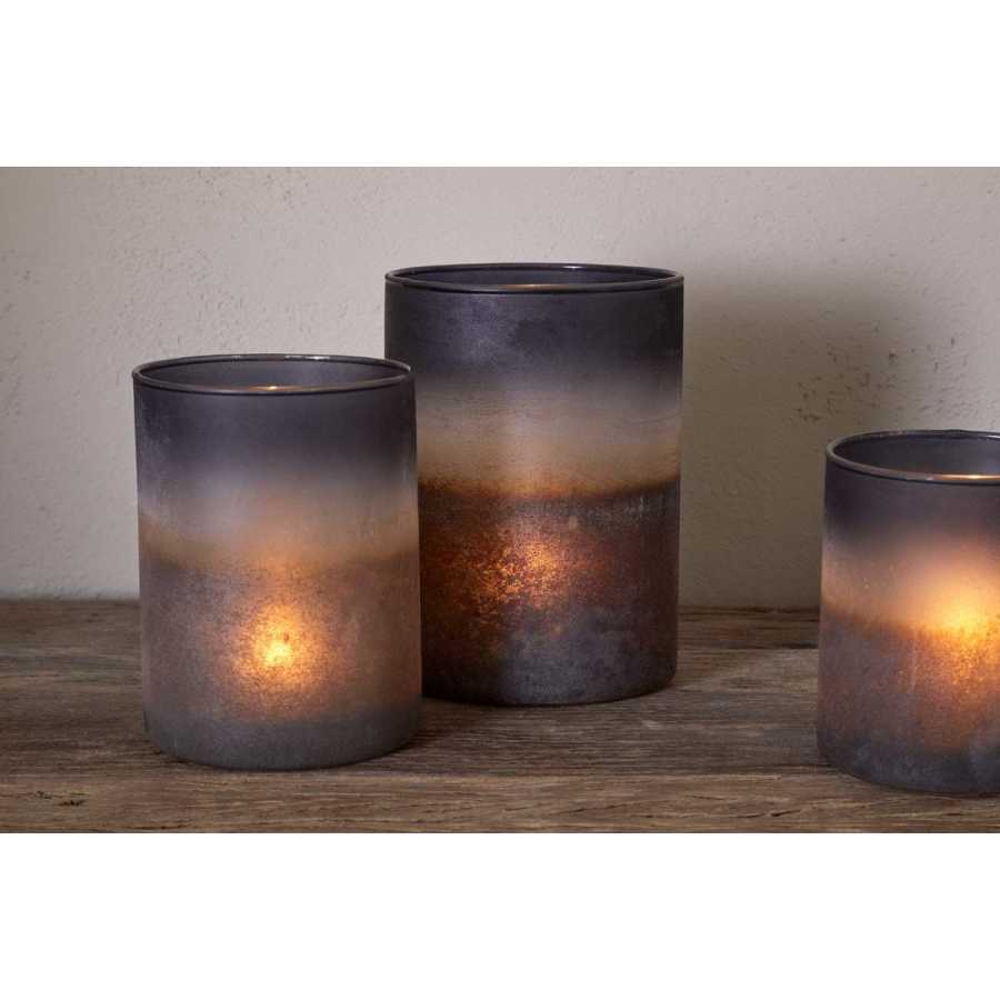 Nkuku Etti Tealight Holders - Navy & Smoke