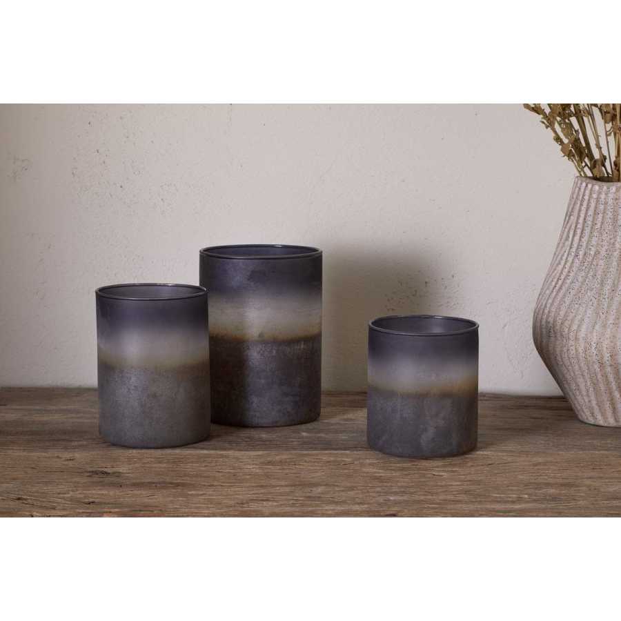 Nkuku Etti Tealight Holders - Navy & Smoke