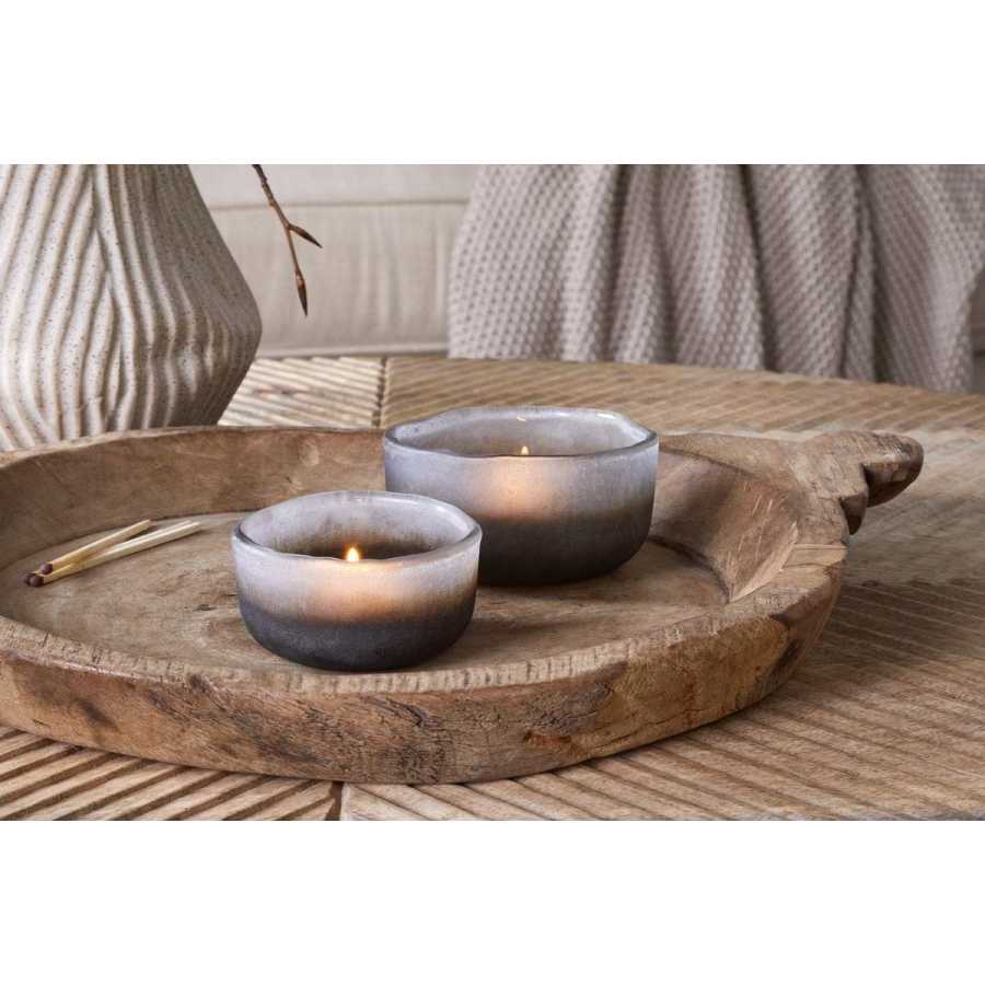 Nkuku Janka Tealight Holders - Smoked Charcoal (Set of 2)