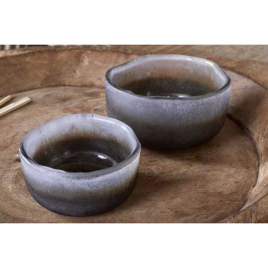 Nkuku Janka Tealight Holders - Smoked Charcoal (Set of 2)