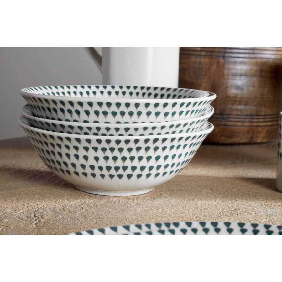 Nkuku Juniper Drop Cereal Bowl - Cream & Juniper
