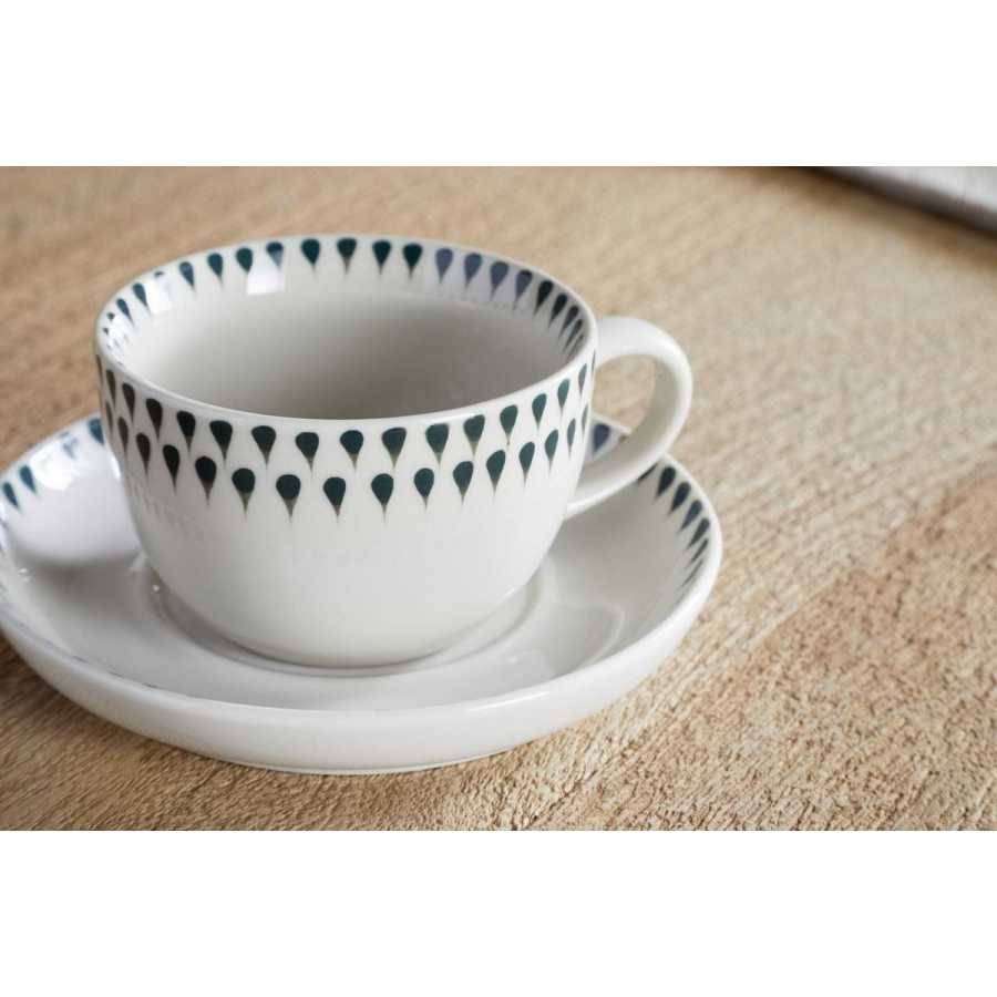 Nkuku Juniper Drop Cup & Saucer - Cream & Juniper