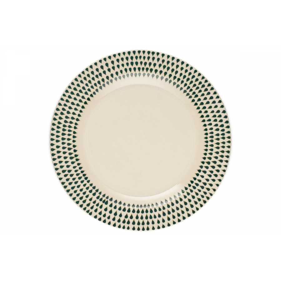 Nkuku Juniper Drop Dinner Plate - Cream & Juniper