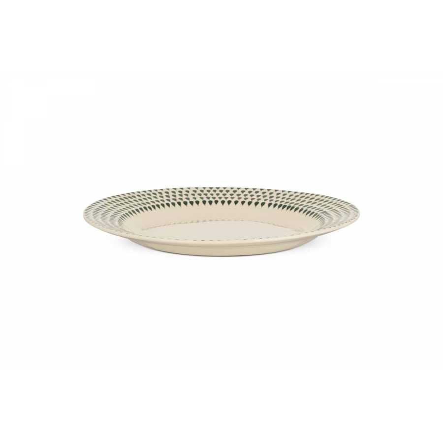 Nkuku Juniper Drop Dinner Plate - Cream & Juniper