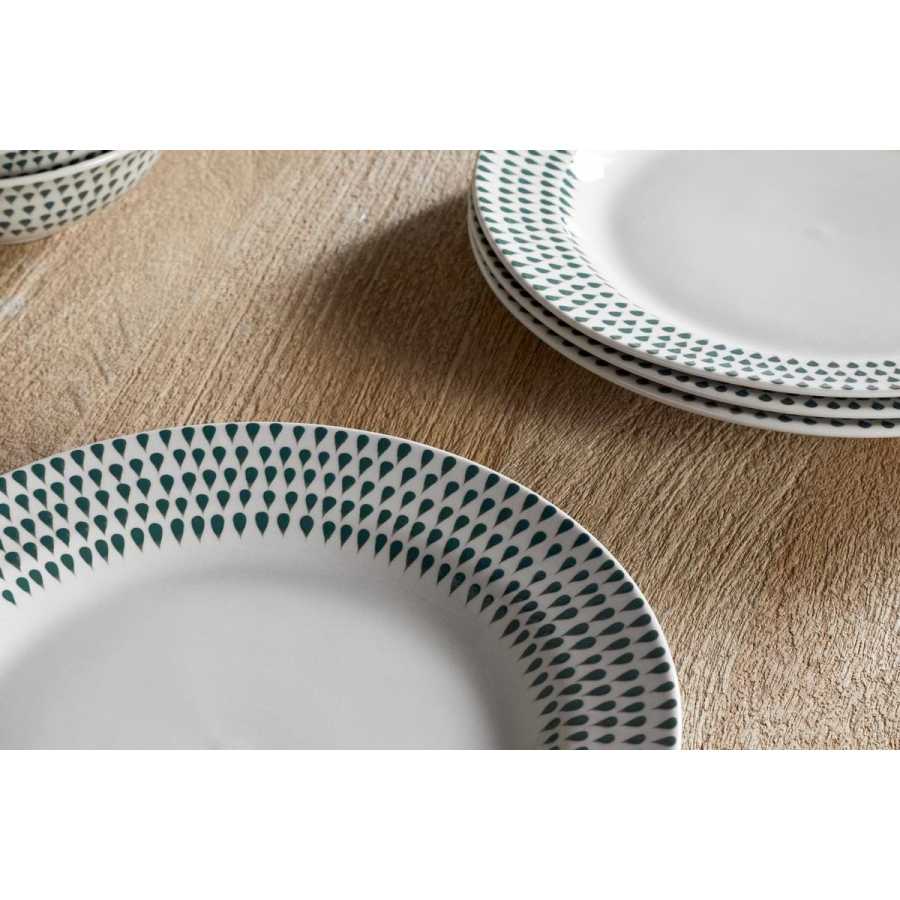 Nkuku Juniper Drop Dinner Plate - Cream & Juniper