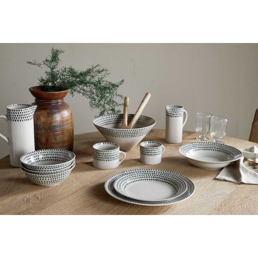 Nkuku Juniper Drop Dinner Plate - Cream & Juniper