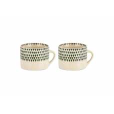 Nkuku Juniper Drop Mug - Cream & Juniper - Large (Set of 2)