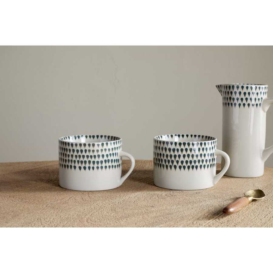 Nkuku Juniper Drop Mug - Cream & Juniper - Large (Set of 2)