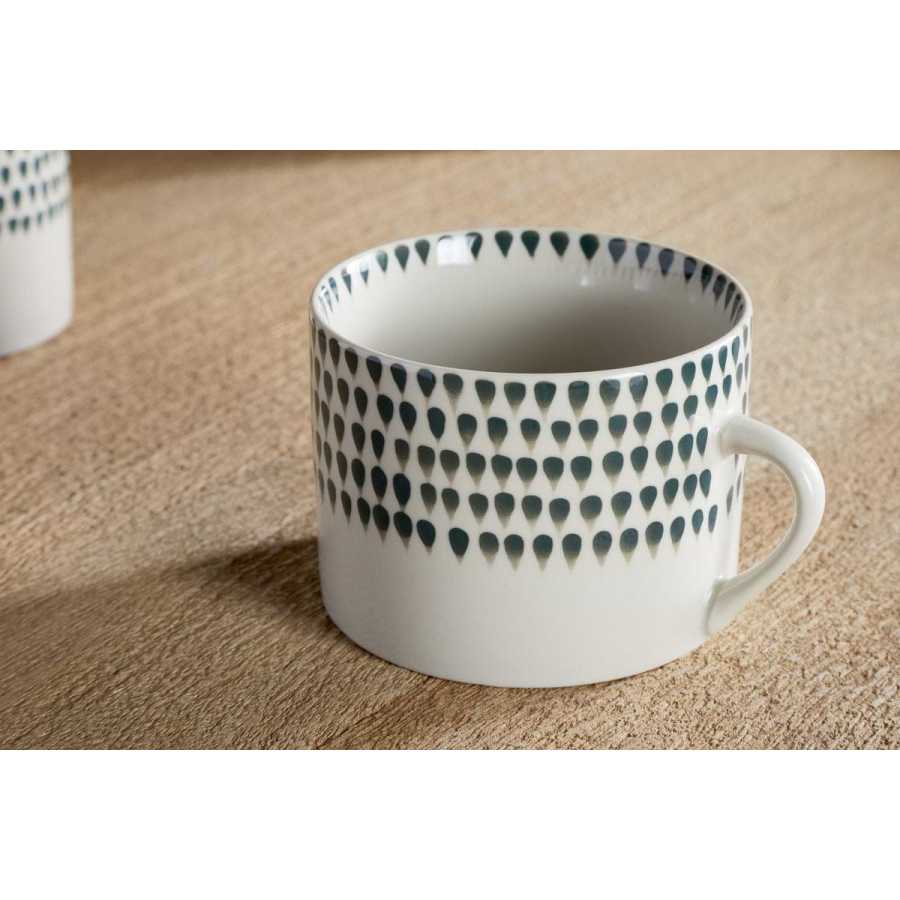 Nkuku Juniper Drop Mug - Cream & Juniper - Large (Set of 2)