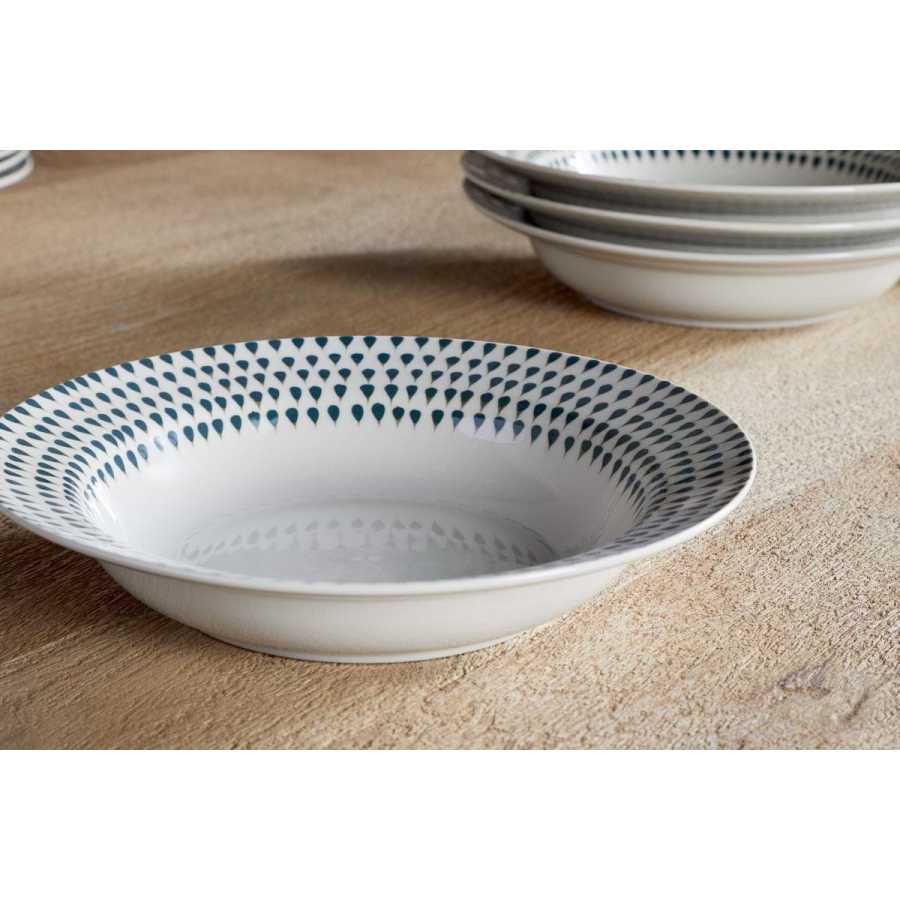 Nkuku Juniper Drop Pasta Bowl - Cream & Juniper