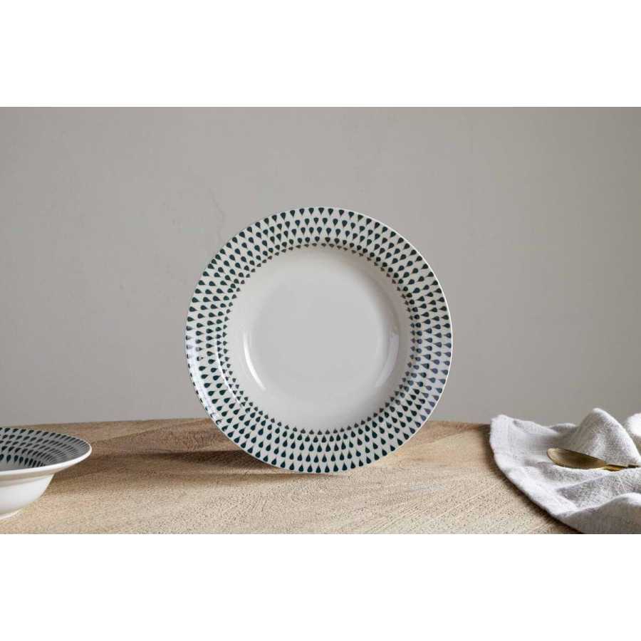 Nkuku Juniper Drop Pasta Bowl - Cream & Juniper