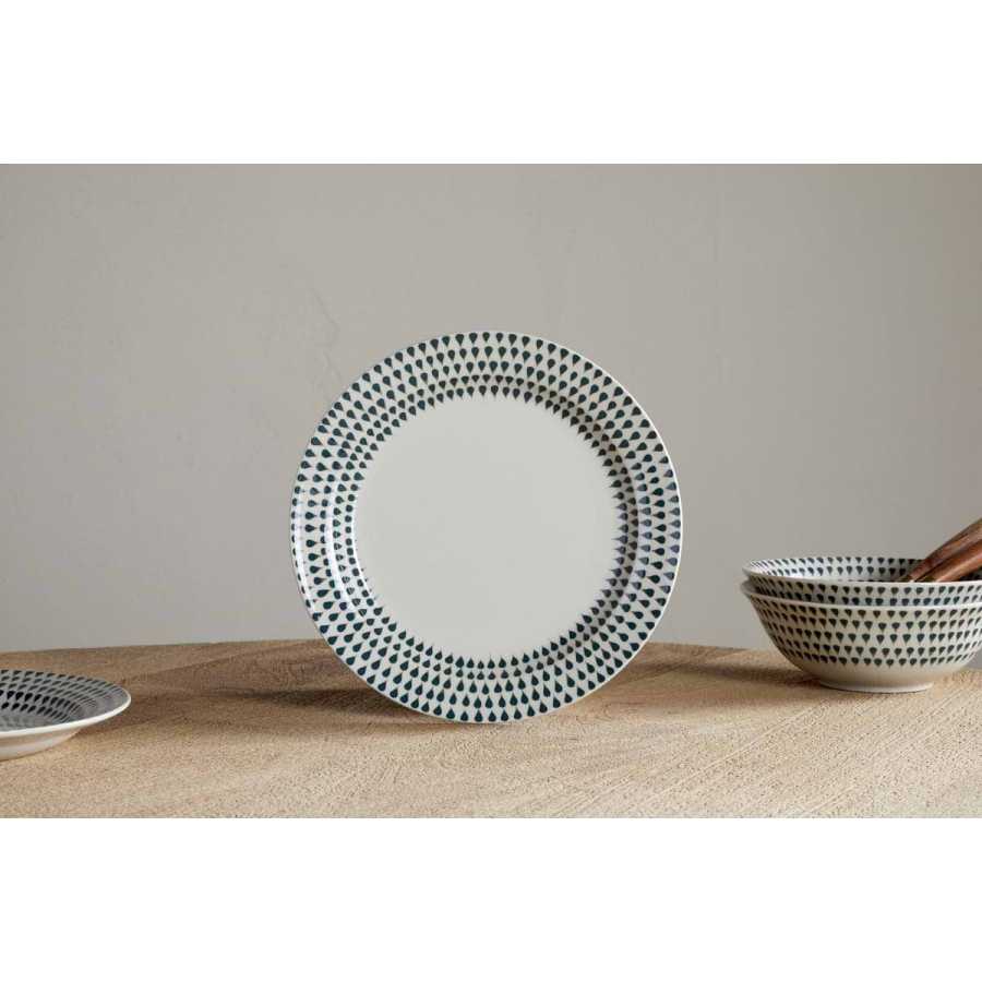 Nkuku Juniper Drop Side Plate - Cream & Juniper