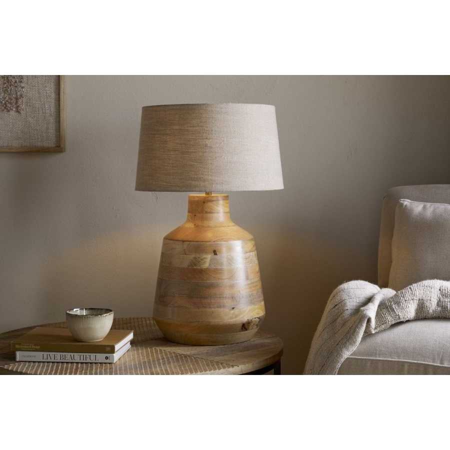 Nkuku Kayo Statement Table Lamp Mango Wood - Natural