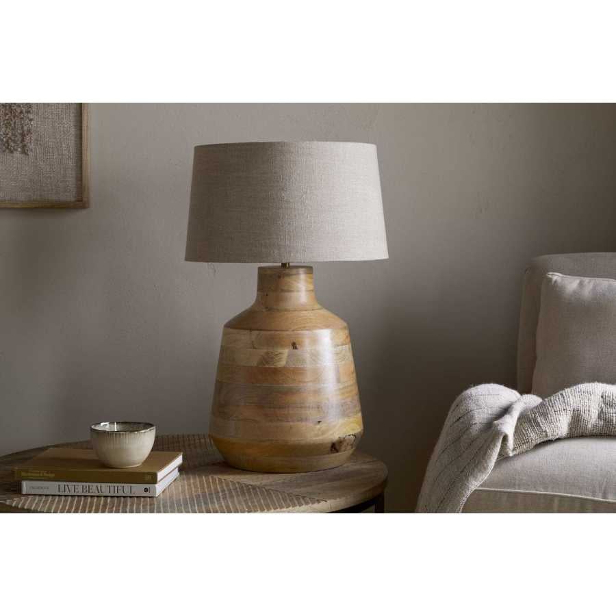 Nkuku Kayo Statement Table Lamp Mango Wood - Natural