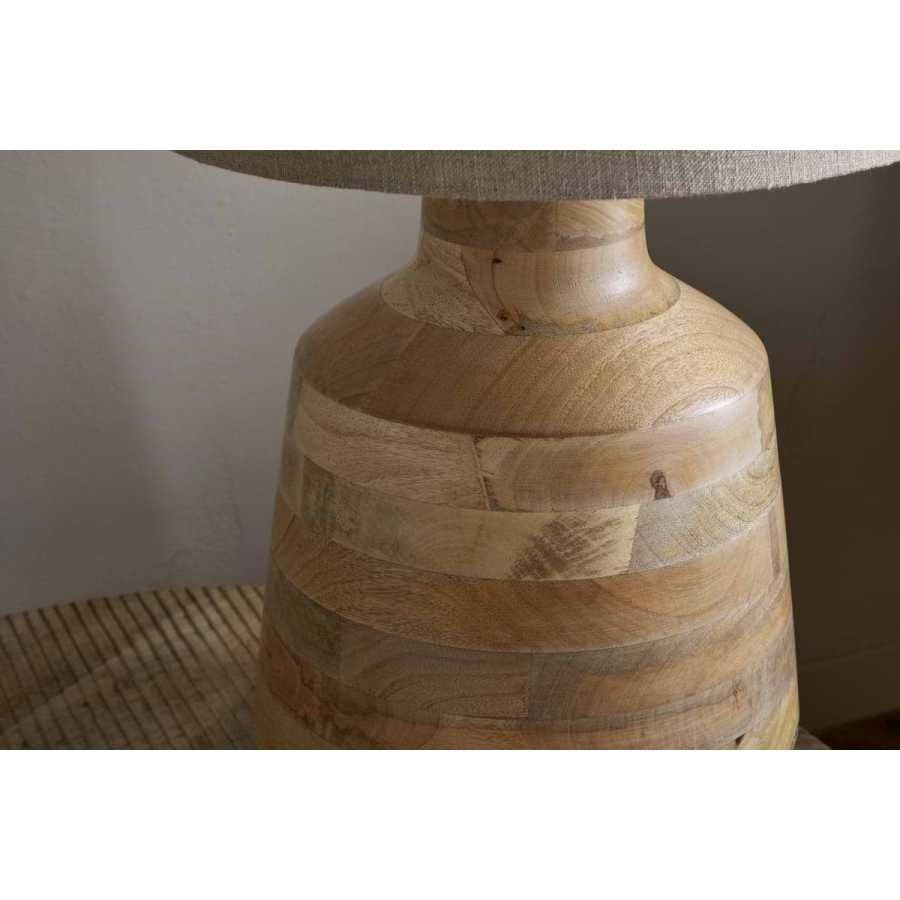 Nkuku Kayo Statement Table Lamp Mango Wood - Natural