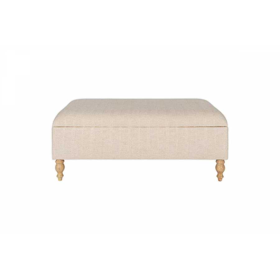 Nkuku Kiana Upholstered Storage Ottoman - Natural