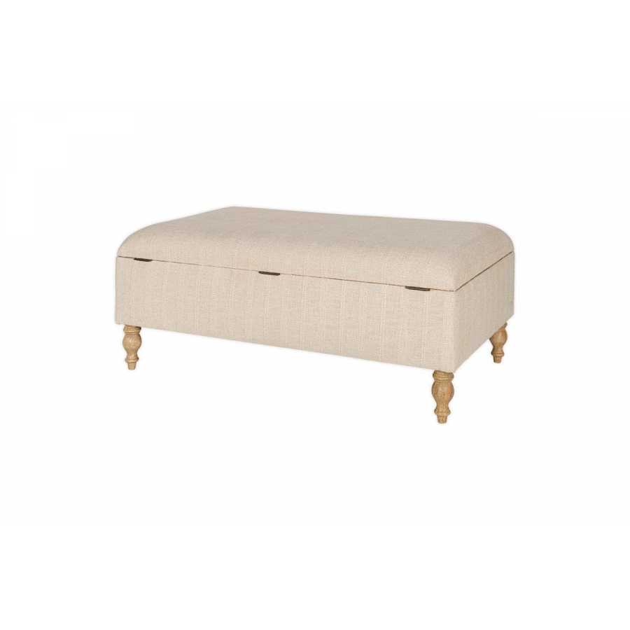 Nkuku Kiana Upholstered Storage Ottoman - Natural