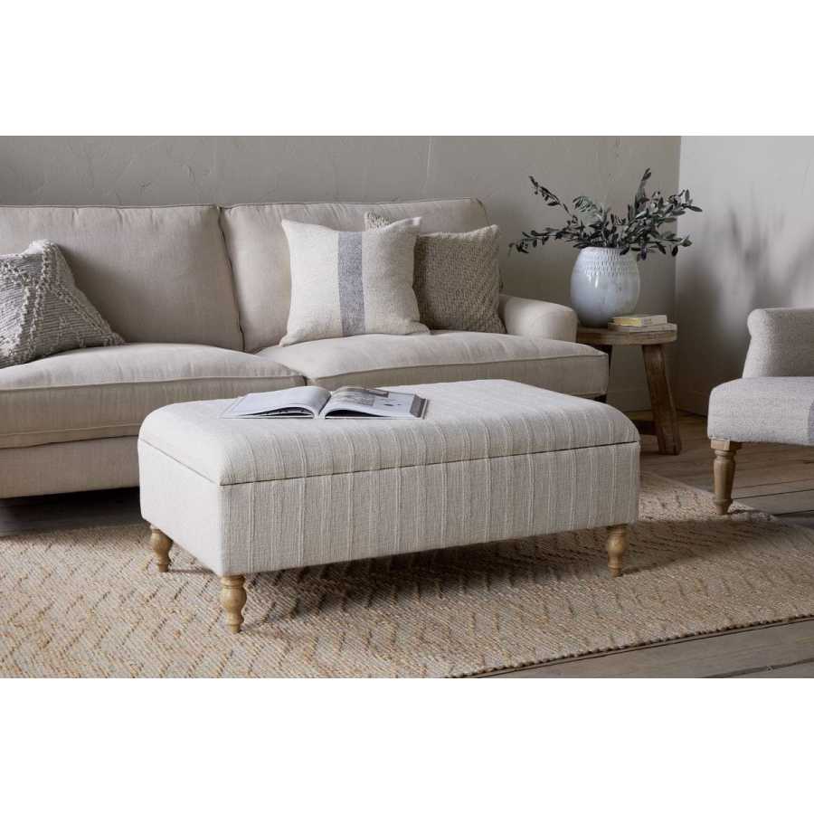 Nkuku Kiana Upholstered Storage Ottoman - Natural