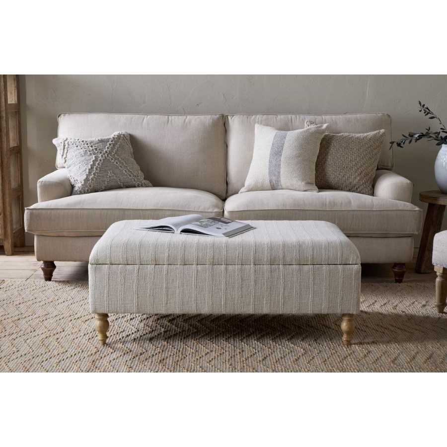 Nkuku Kiana Upholstered Storage Ottoman - Natural