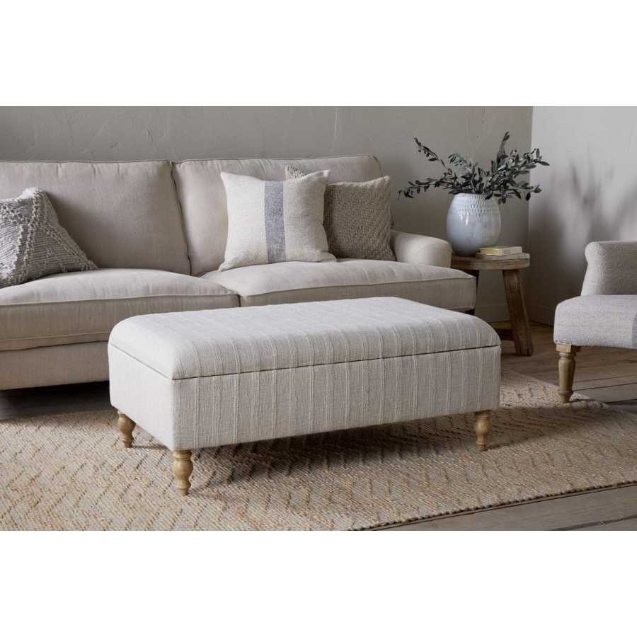 Nkuku Kiana Upholstered Storage Ottoman - Natural