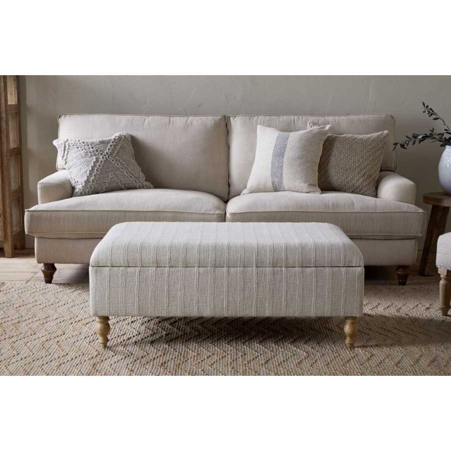 Nkuku Kiana Upholstered Storage Ottoman - Natural