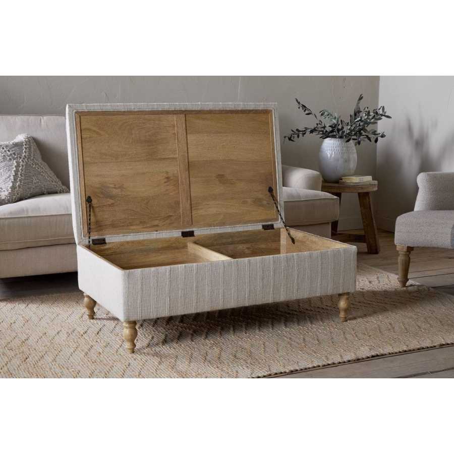 Nkuku Kiana Upholstered Storage Ottoman - Natural