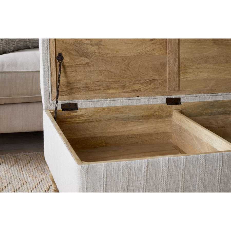 Nkuku Kiana Upholstered Storage Ottoman - Natural